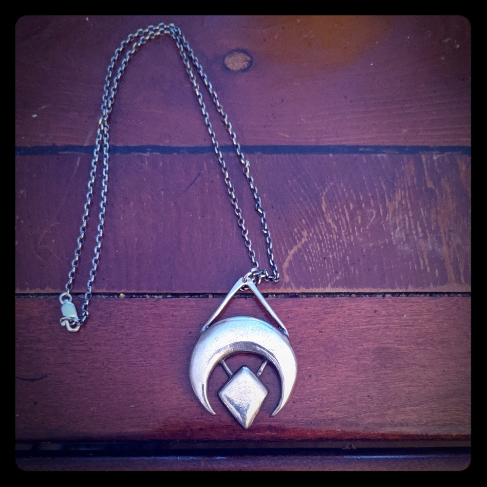 Acid Queen Crescent Moon Diamond Sterling Necklace